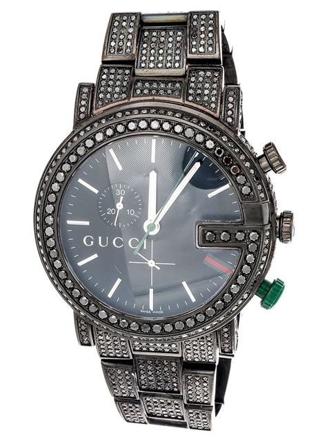 fake black diamond gucci watch|gucci diamond watches for men.